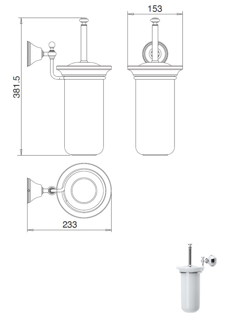 Bürstenhalter Wandmontage - Antik Serie 8200