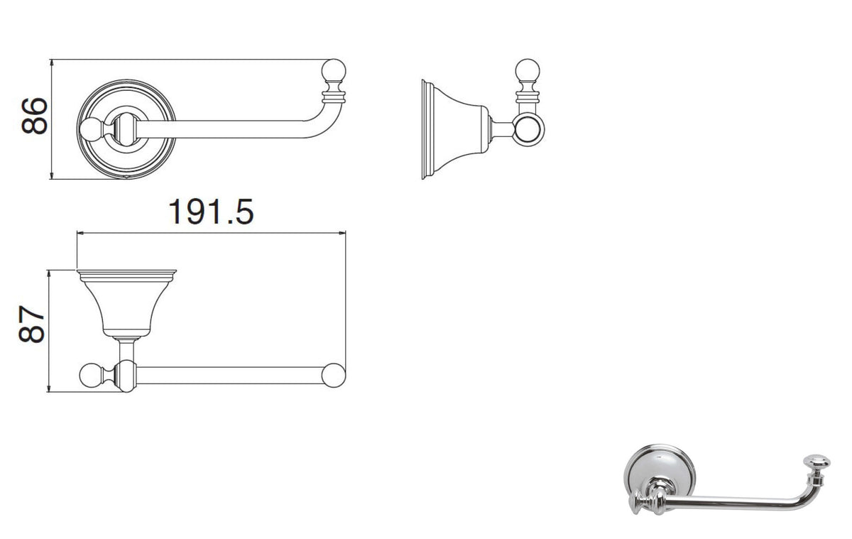 WC Rollenhalter - Antik Serie 8200