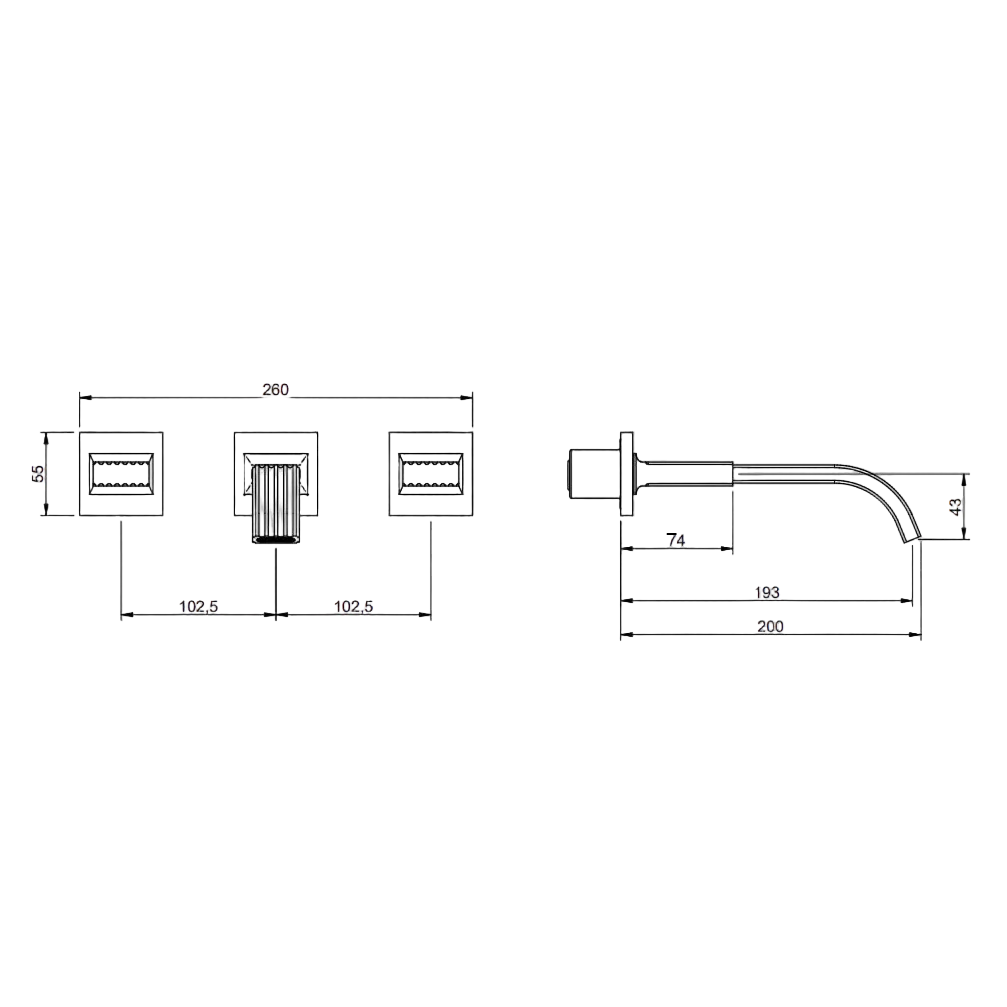 UP-Waschtisch Batterie 200 - Kea