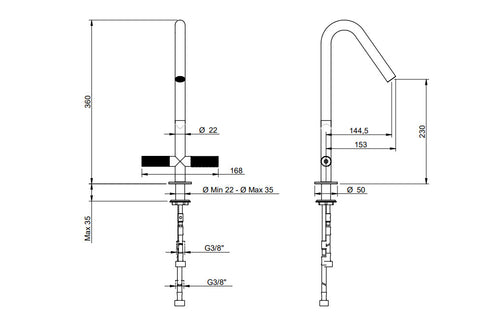 Treemme IT 6031 IS 2G ZZ – 22mm Küchenarmatur aus Edelstahl