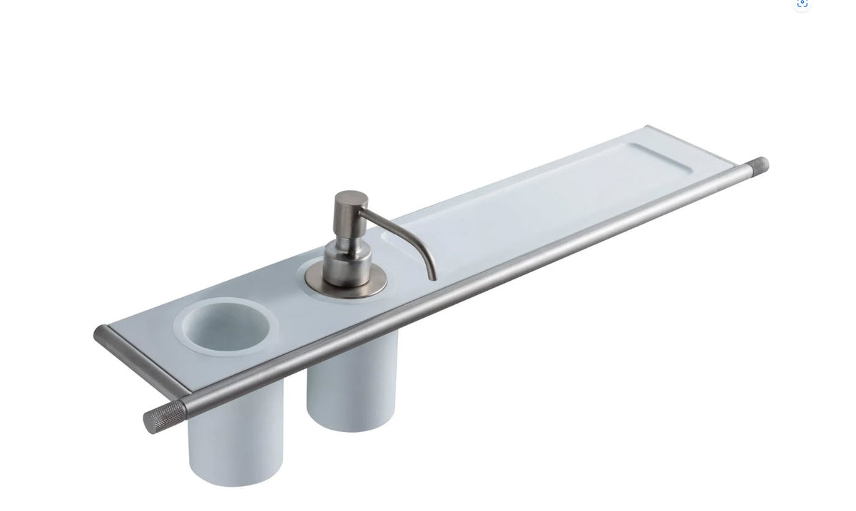 Treemme IT 8374 IS ZZ ZZ Seifenspender mit Glashalter & Ablage | 22mm Edelstahl
