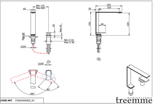 Treemme 5mm Design Küchenarmatur IT2833IS5MZZ – Edelstahl