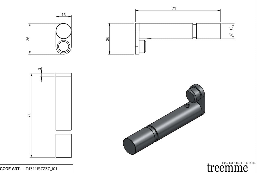Treemme 28mm Bademantelhaken aus Edelstahl – IT 4Z11 IS ZZ ZZ