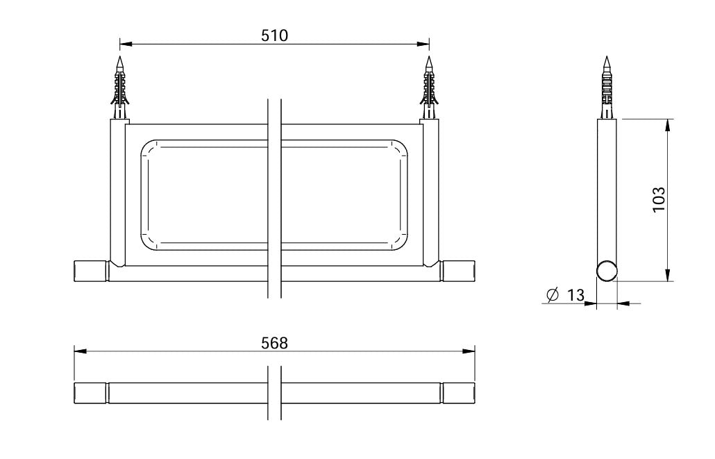 Treemme 28mm Badablage 56,8 cm aus Edelstahl – IT 4Z26 IS ZZ ZZ