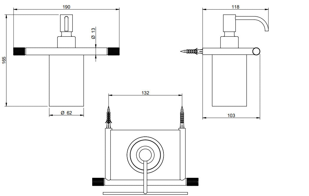 Treemme IT 8341 IS ZZ ZZ Seifenspender Wandmontage 22mm Edelstahl