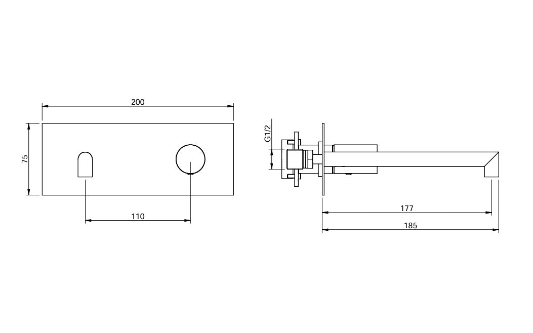 Rubinetterie Treemme RWIT 3BA5 IS 01 28mm Unterputz Waschtischarmatur Edelstahl