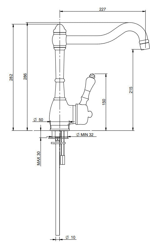 Treemme Piccadilly IT 2134 CC PL ZZ – Einhebel-Küchenarmatur mit schwenkbarem Auslauf